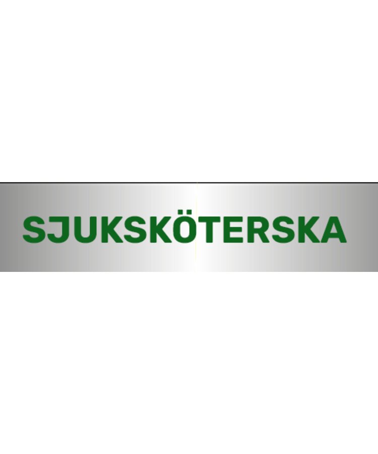 SJUKSKÖTERSKA ryggskylt kardborre